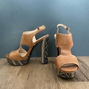 Jessica Simpson leather block heels